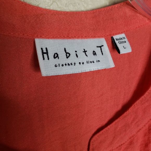 Habitat Coral Button-Front Tunic Size L - Picture 4 of 6